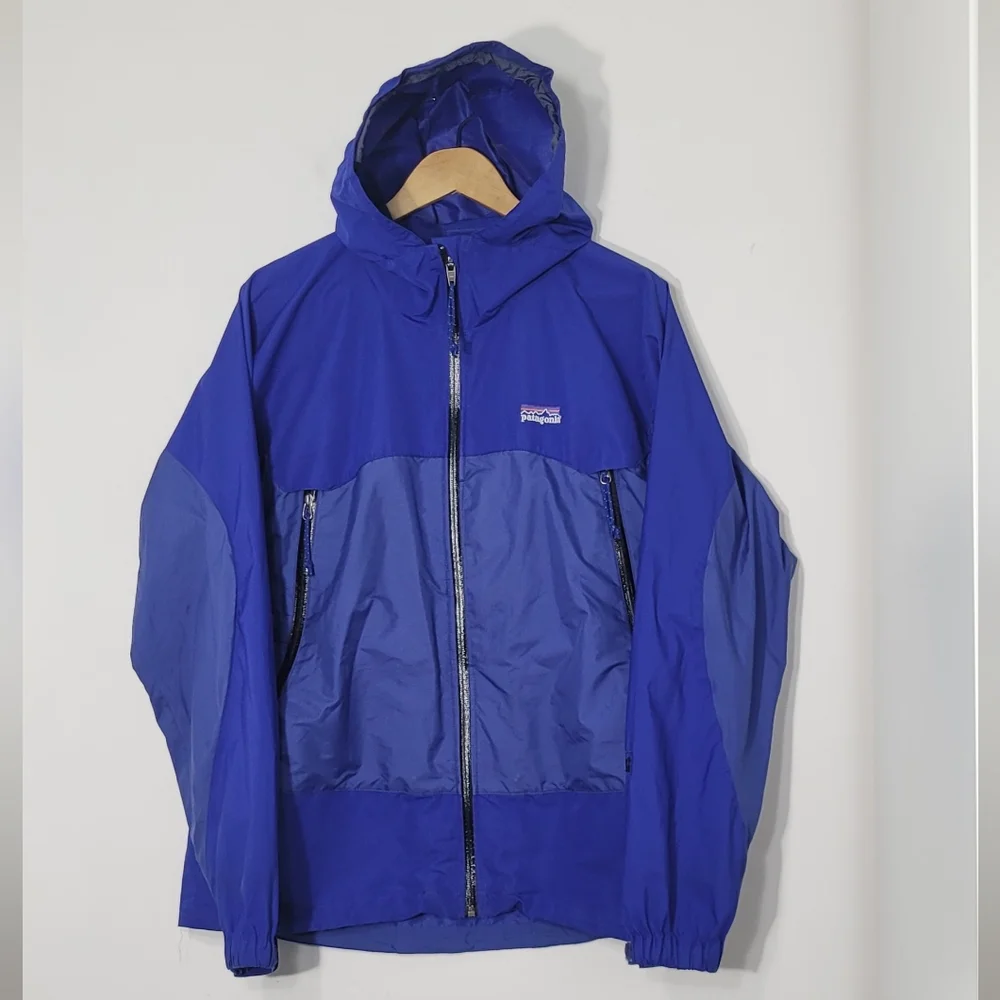 Patagonia Essen Shell Blue Jacket Full Zip Waterproof Outdoor Hoodie Medium - Picture 1 of 16